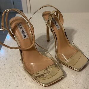 Steve Madden Transparent Gold Heels